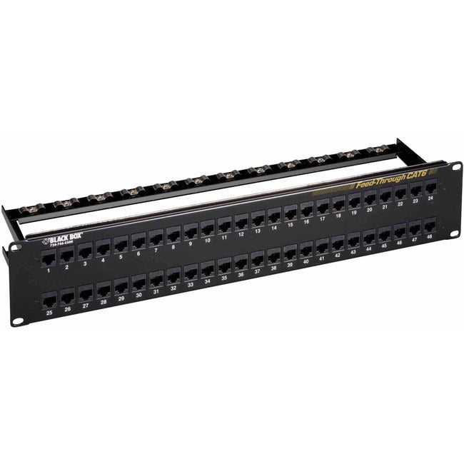 Cat6 Feed-Through Patch Panel - 2U, Unshielded, 48-Port, Gsa, Taa