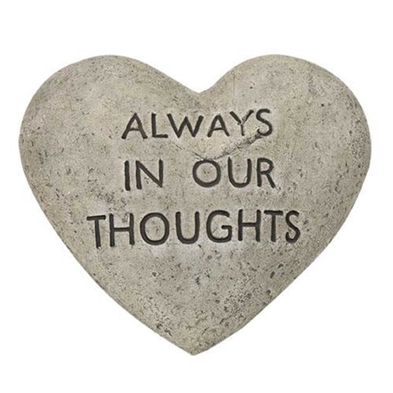 Cement Heart Memorial Stone - Always in our Thoughts