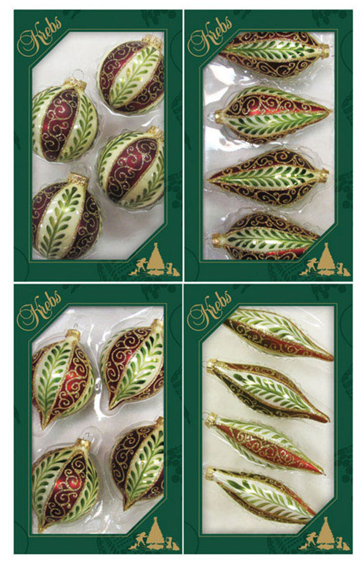 Chablis Gold Drop Shapes with Vertical Leaves and Scrolls -