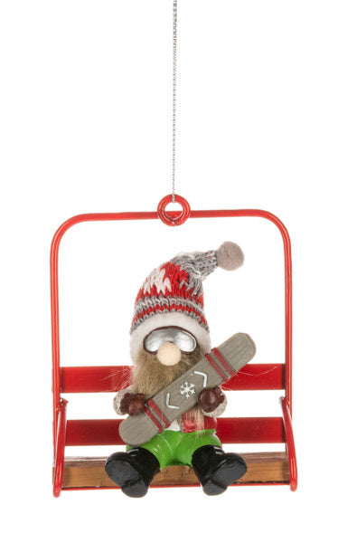 Chair Lift Character Ornament - Gnome