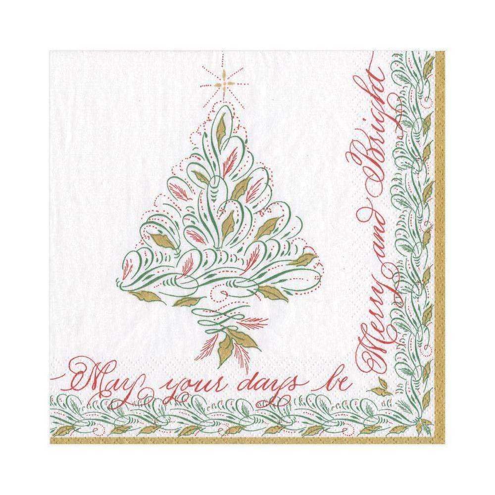 Christmas Calligraphy Paper Luncheon Napkins