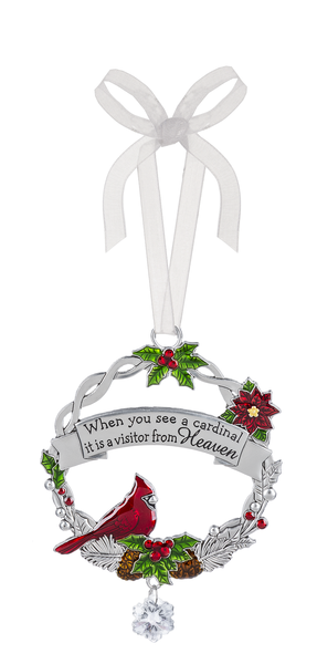 Christmas Cardinal Ornament - When you see a cardinal it is a visitor from Heaven