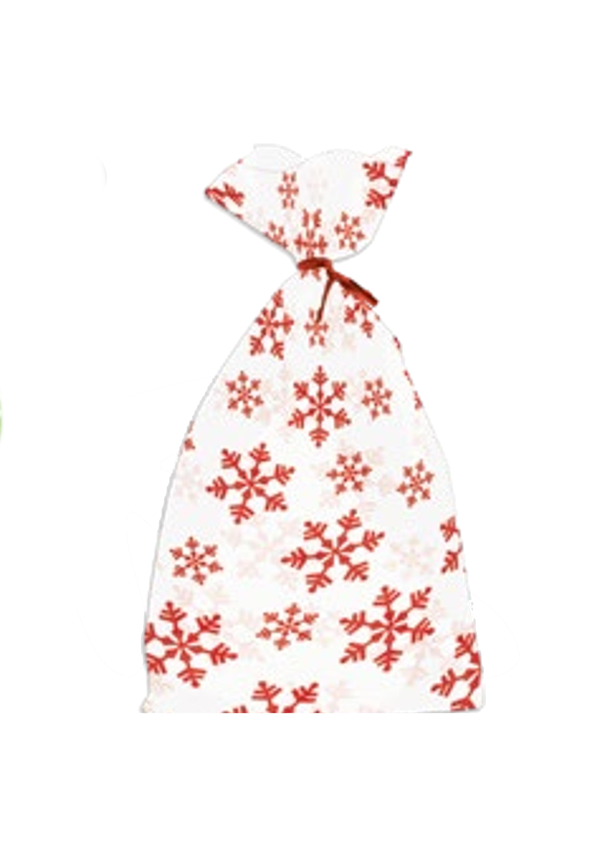 Christmas Cookie Cello Treat Bag 20 count - Red Flakes