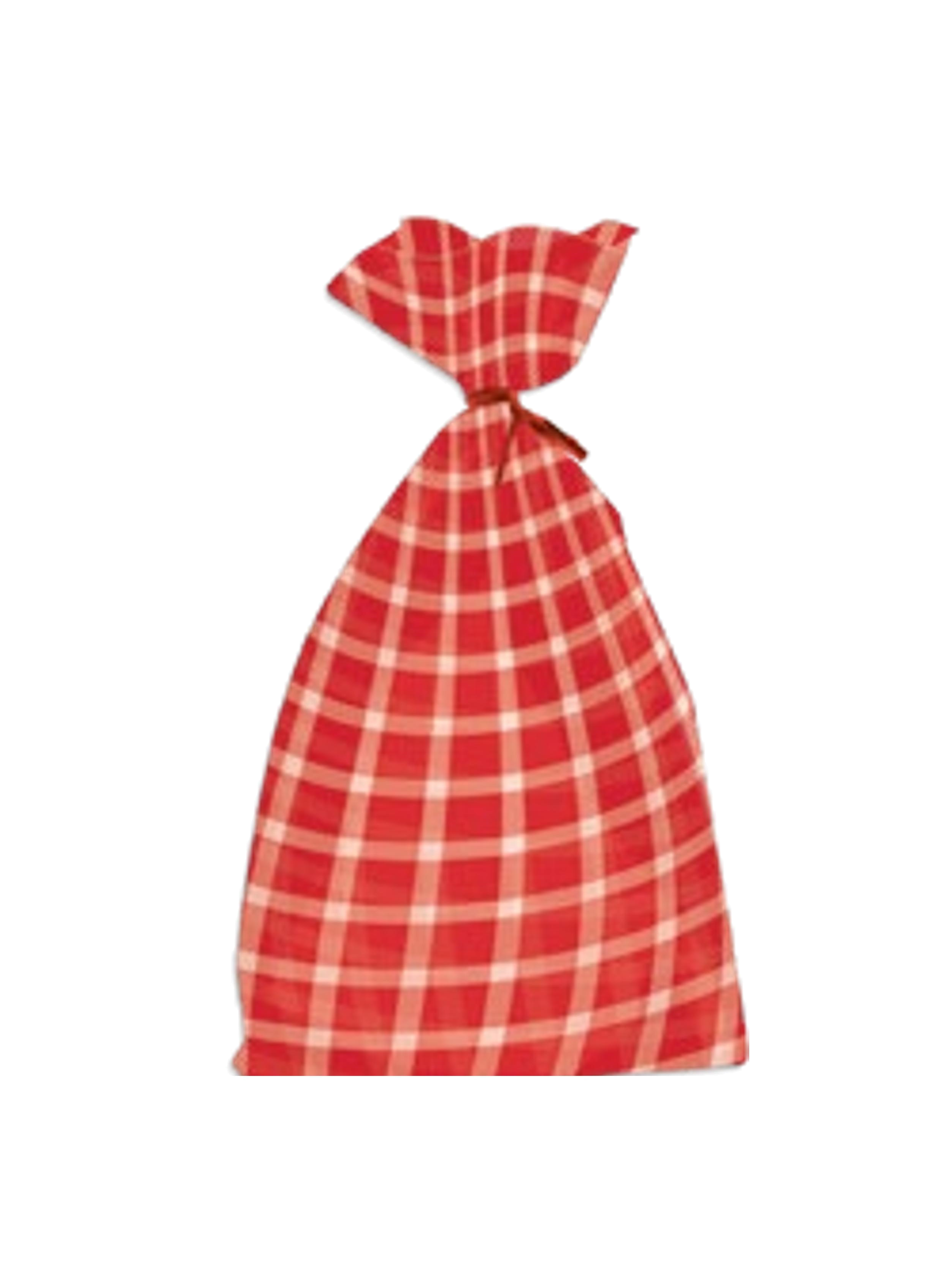 Christmas Cookie Cello Treat Bag 20 count - Red Squares