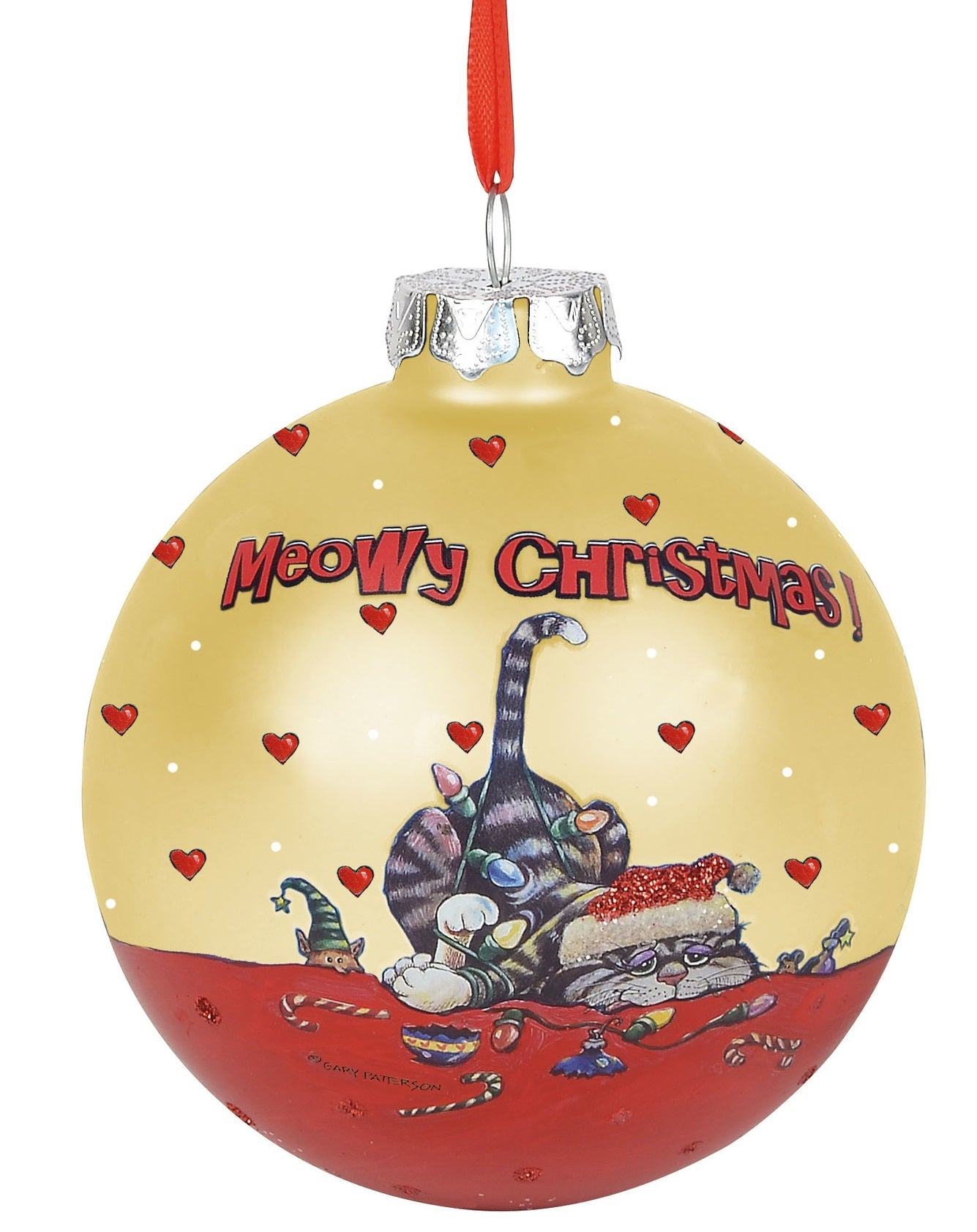Christmas Mischief Cat Ornament