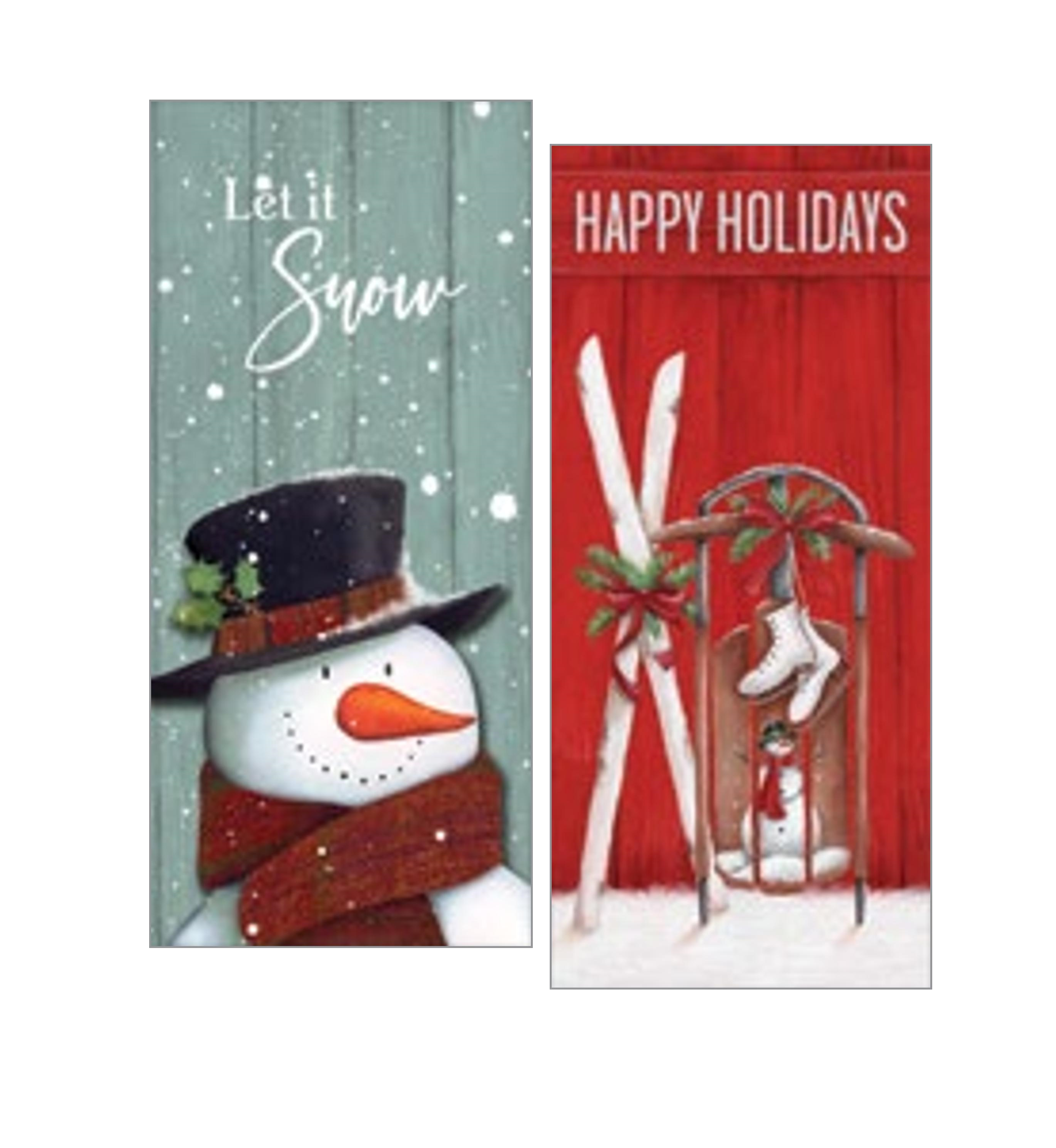 Christmas Money Card Holder - Snowman/Skis