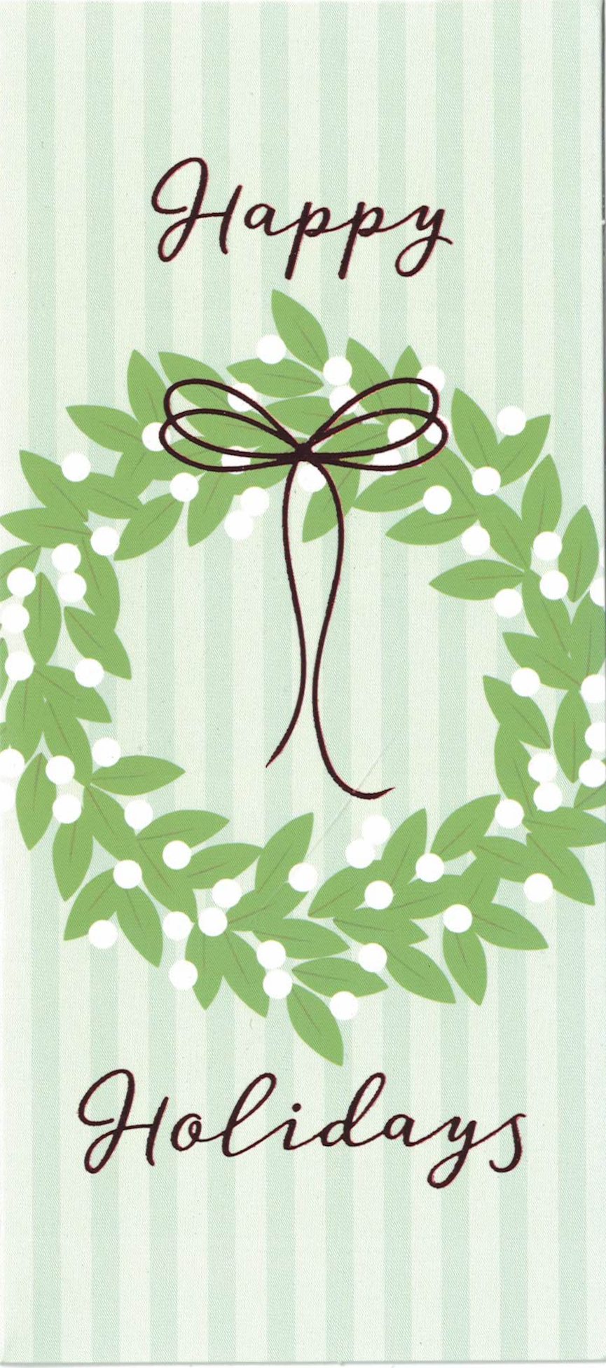 Christmas Money Card Holder - Wreath/Poinsettia