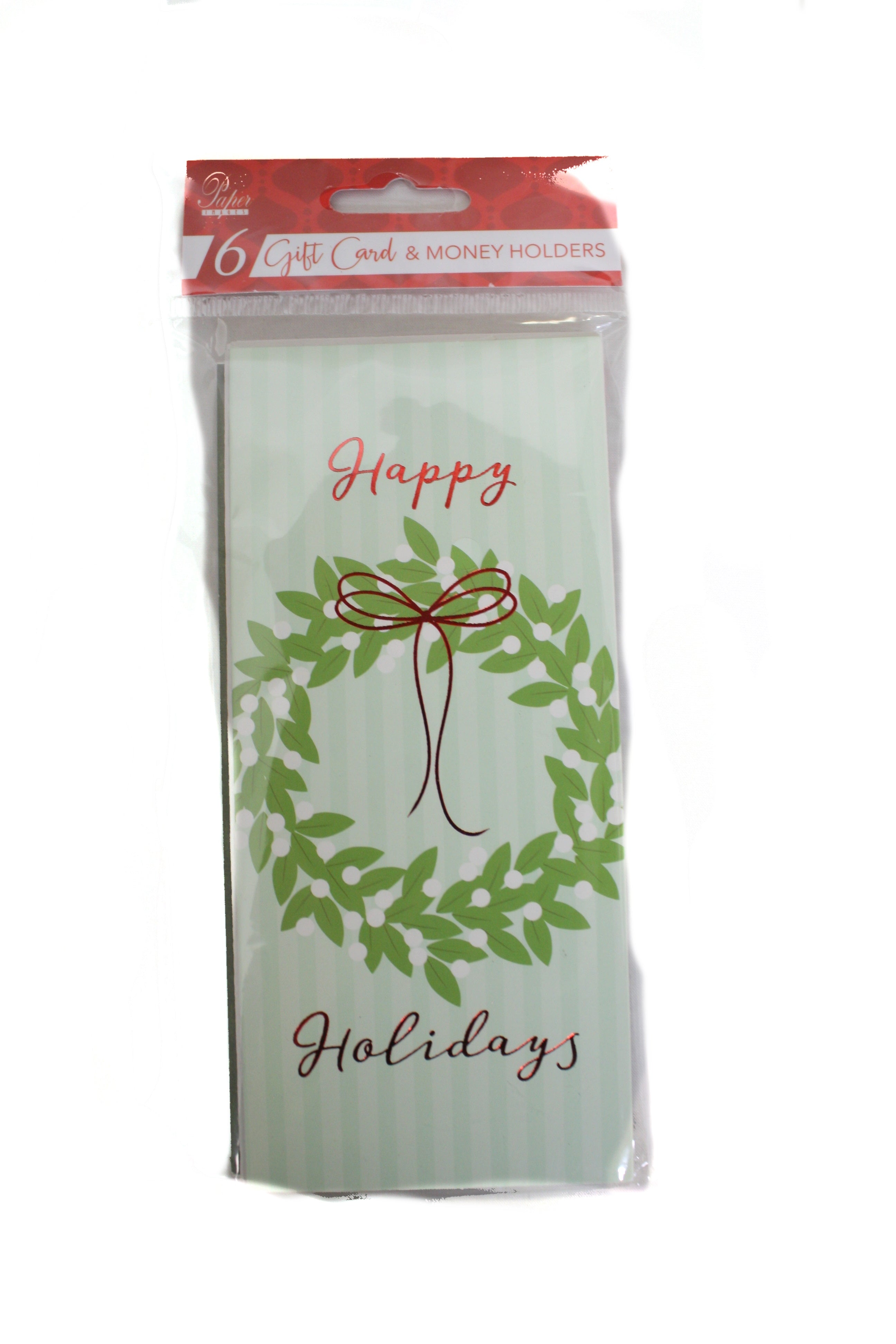 Christmas Money Card Holder - Wreath/Poinsettia