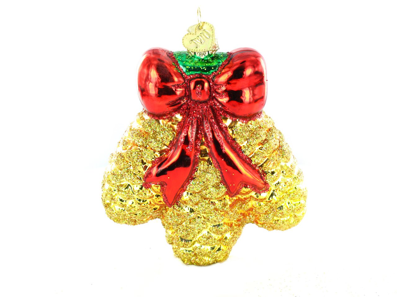 Christmas Pinecones Glass Ornament