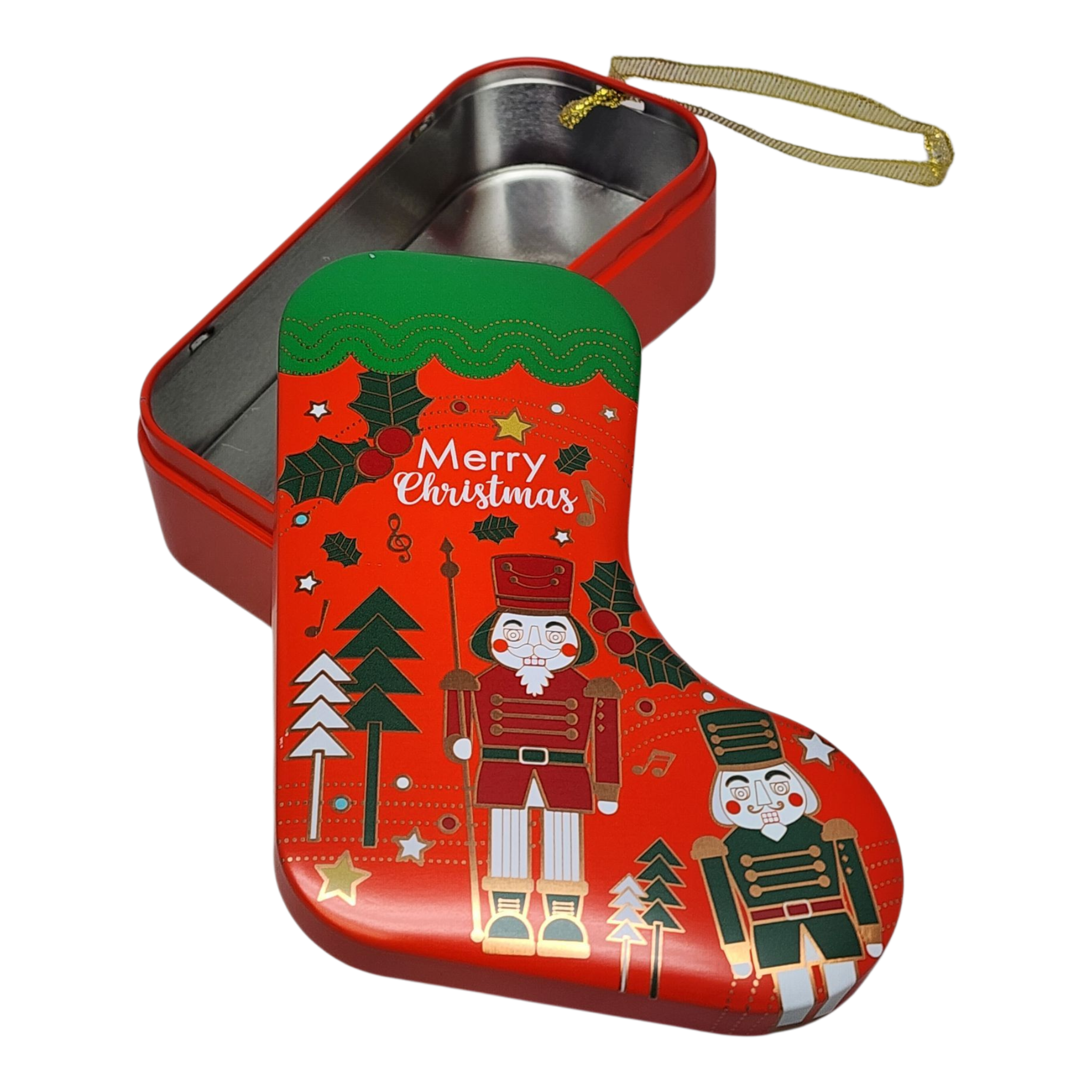 Christmas Stocking Cookie Tin Ornament - Merry Christmas