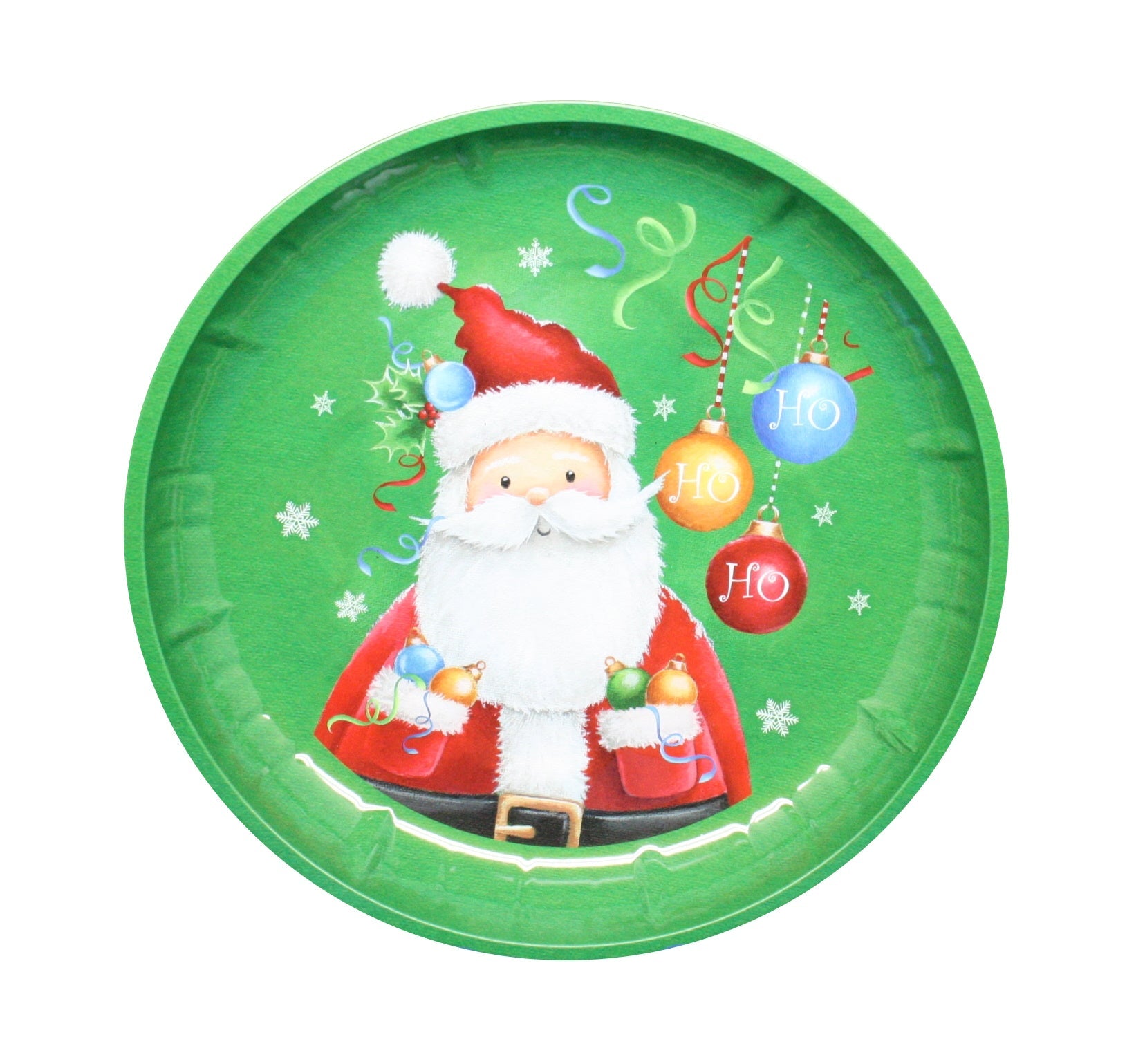 Christmas Tin Round Plate -