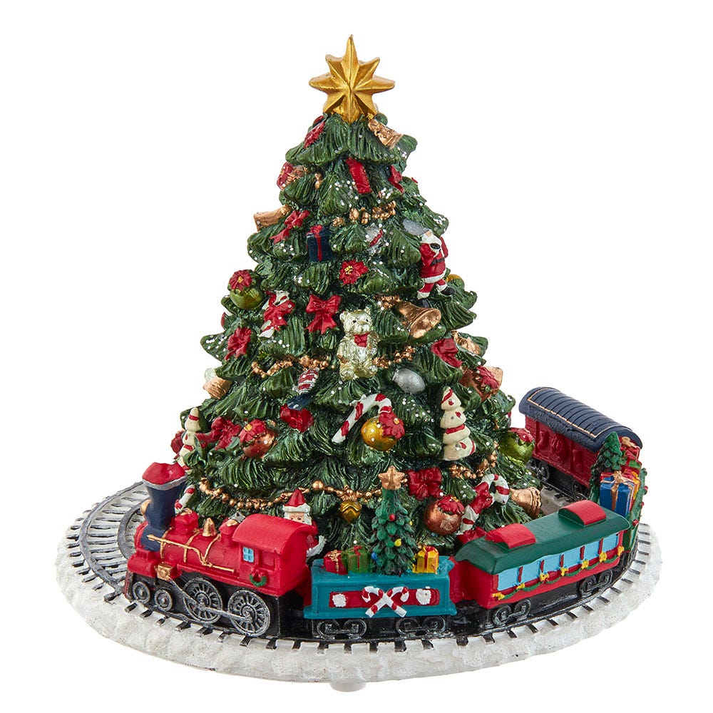 Christmas Tree With Revolving Train Music Box