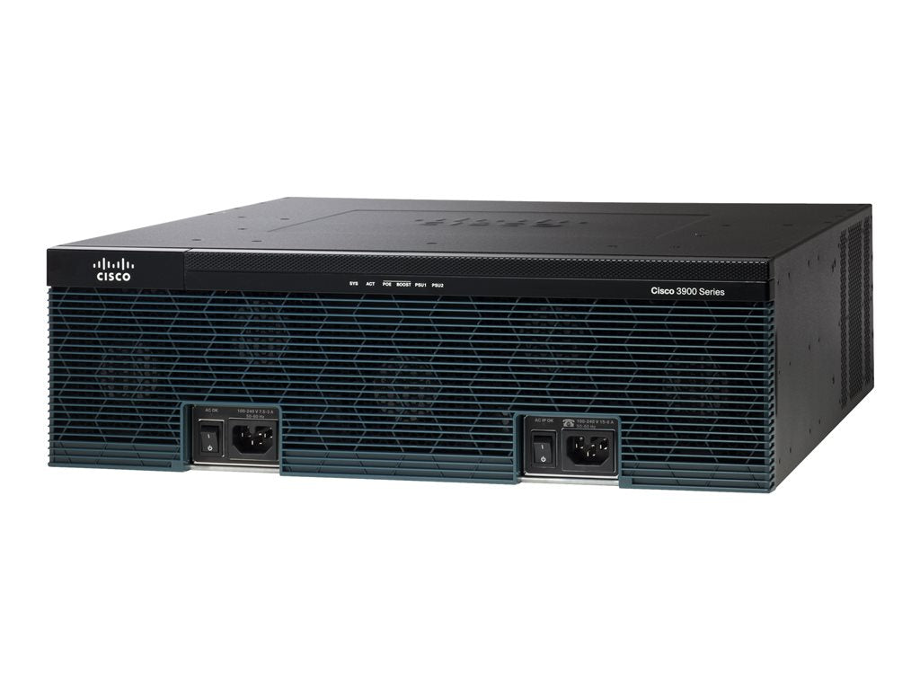 Cisco 3945 PSRE Bundle - Router - voice / fax module - GigE - WAN ports: 3 - refurbished