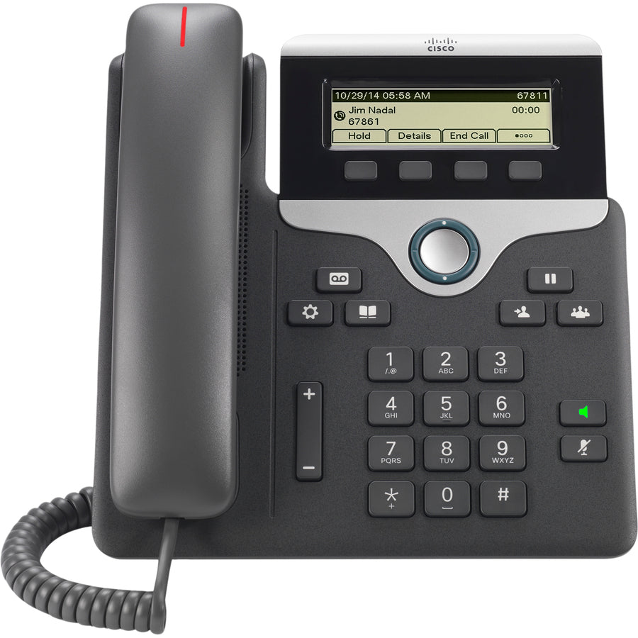 Cisco 7811 IP Phone - Refurbished - Corded - Corded - Wall Mountable, Desktop - Charcoal CP-7811-3PCC-K9-RF