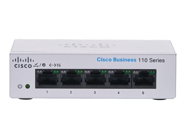 Cisco Business 110 CBS110-5T-D Ethernet Switch - 5 Ports - Gigabit Ethernet - 10/100/1000B