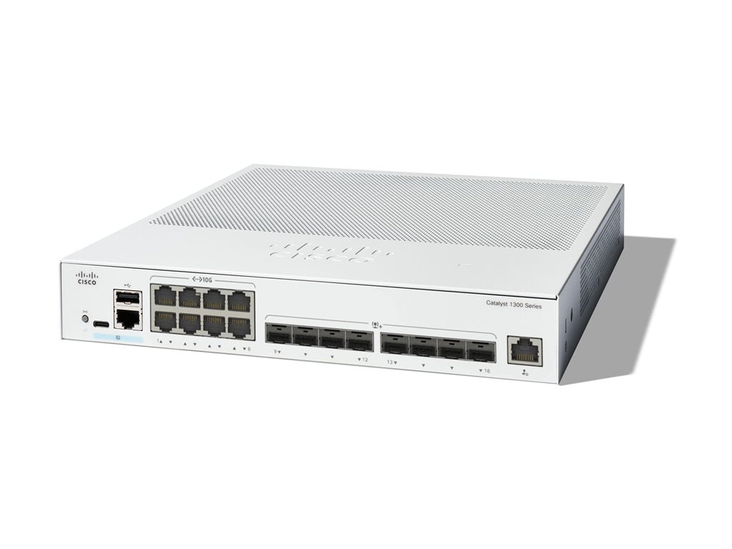 Cisco Catalyst 1300-16XTS - Switch - L3 - smart - 8 x 10GBase-T + 8 x 10 Gigabit SFP+ - rack-mountable C1300-16XTS
