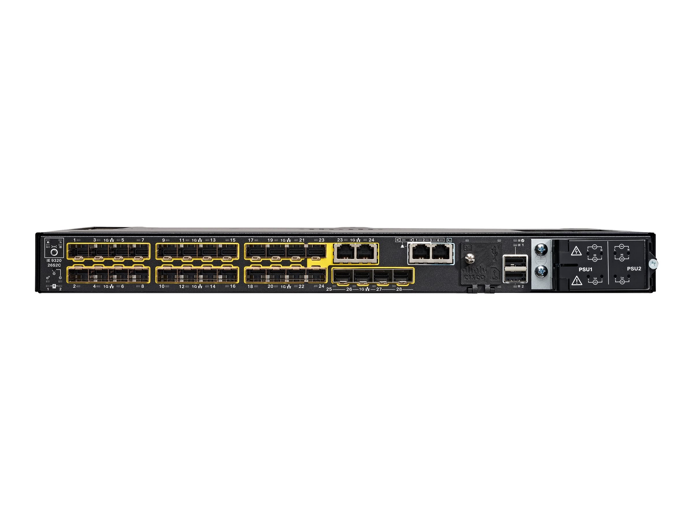 Cisco Catalyst IE9320 Rugged Series - Switch - managed - 22 x Gigabit SFP + 2 x combo 10/100/1000Base-T / 100/1000Base-FX SFP IE-9320-26S2C-E=