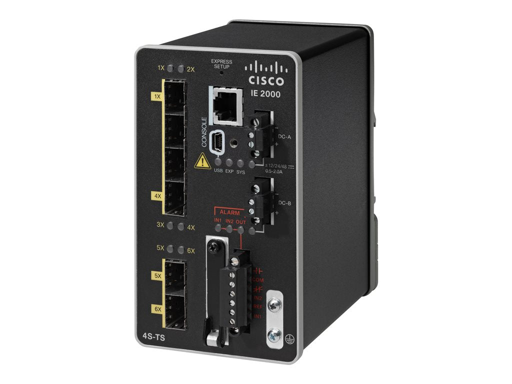 Cisco Industrial Ethernet 2000U Series - Switch - managed - 4 x 100 Mbit SFP + 2 x 1000Base-X SFP (uplink) - DIN rail mountable IE-2000U-4S-G-RF