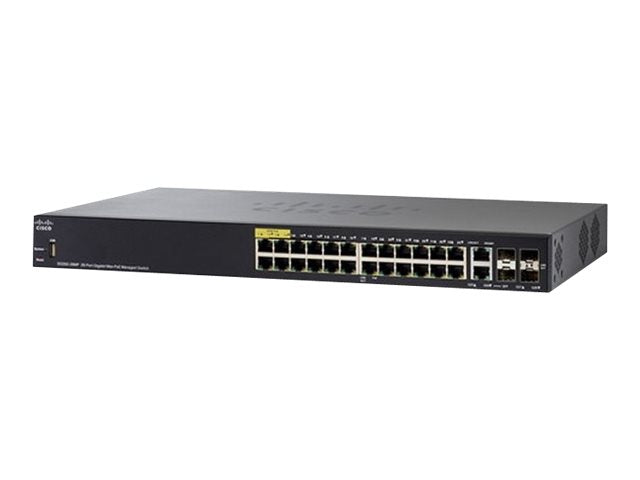 Cisco Small Business SG350-28P - Switch - L3 - managed - 24 x 10/100/1000 (PoE+) + 2 x Gigabit SFP + 2 x combo