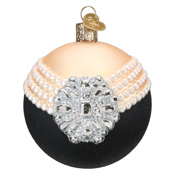 Classic Audrey Round Glass Ornament