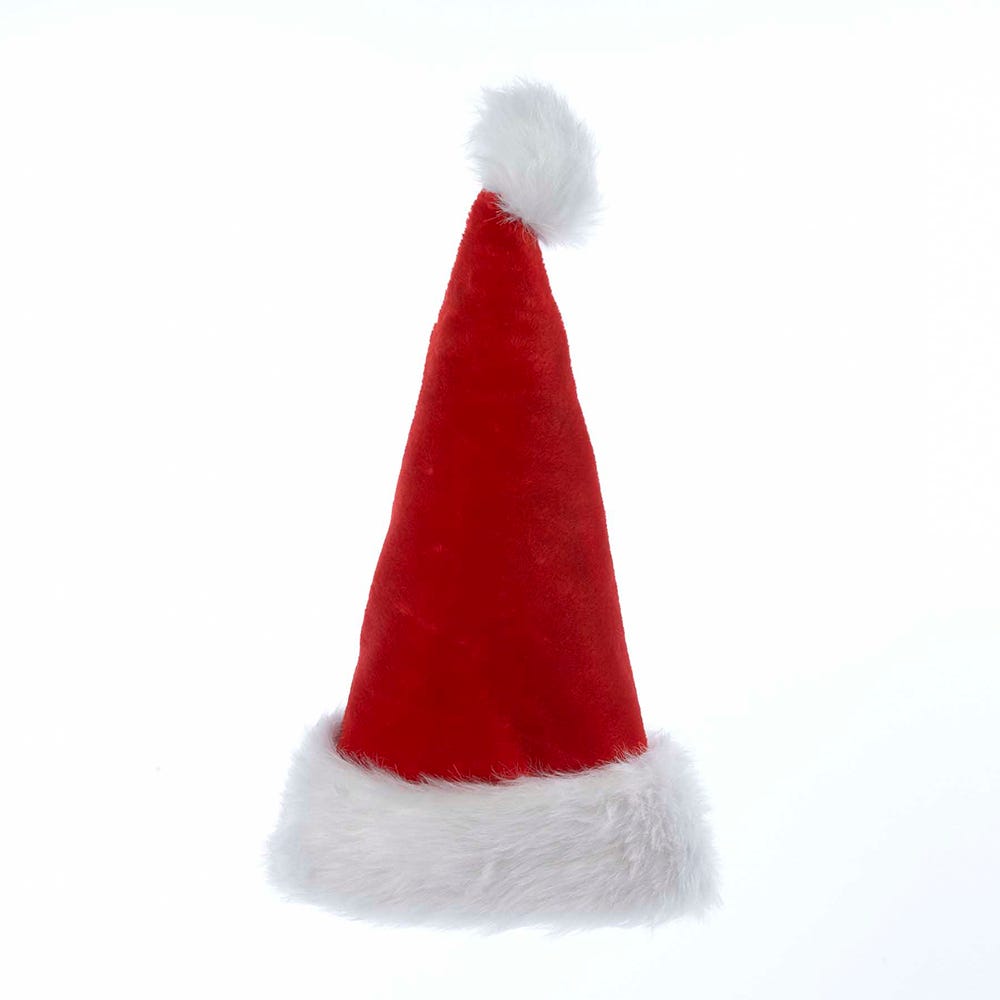 Classic Plush Santa Hat With Fur Cuff and Pom-Pom