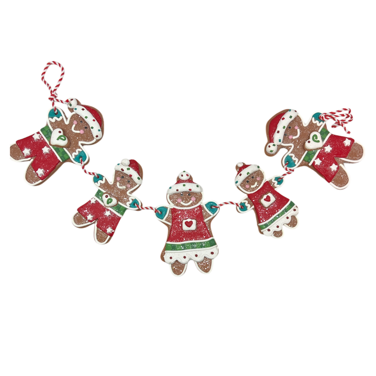 Clay Dough Gingerbread Figurine Garland