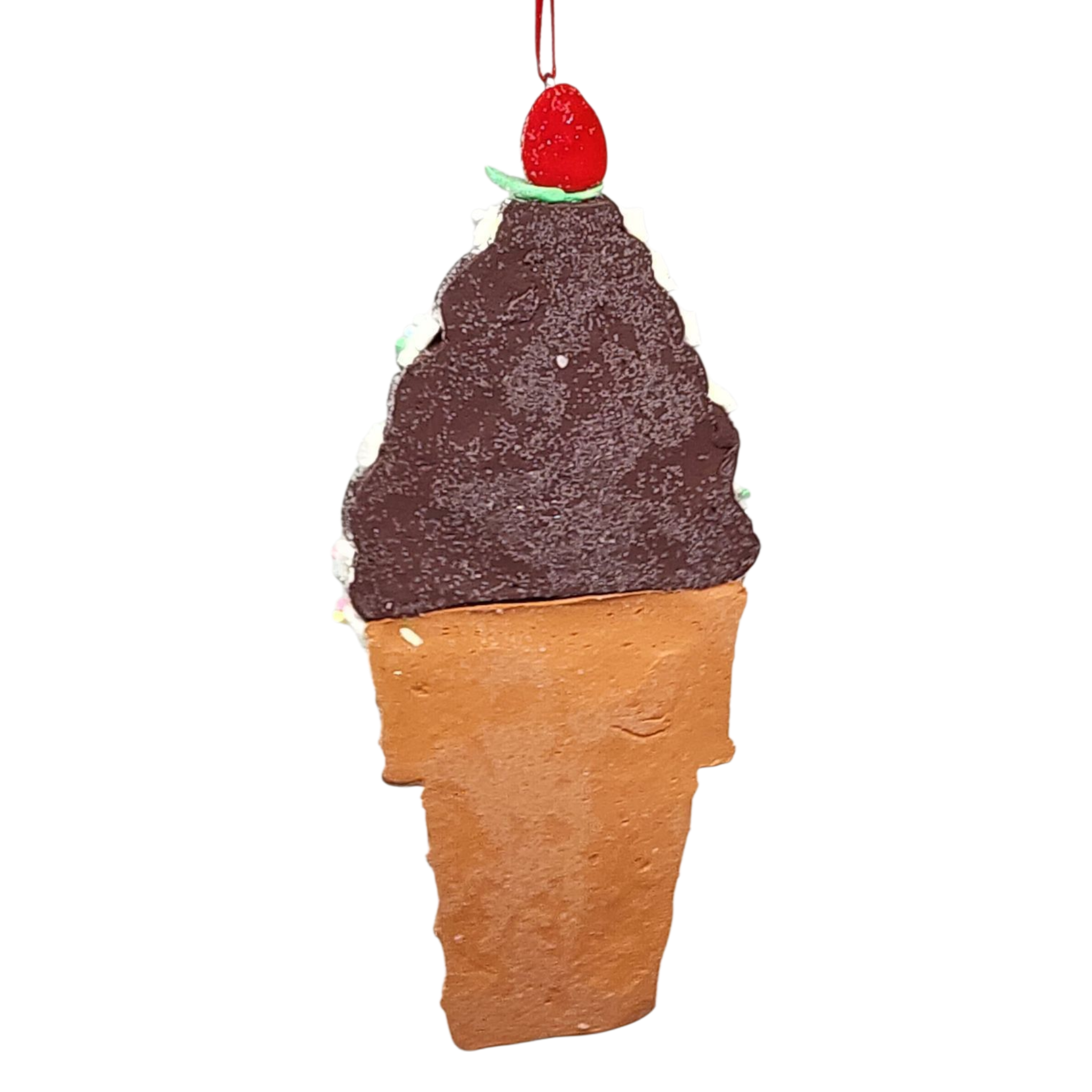 Claydough Ice Cream Ornament - Chocolate