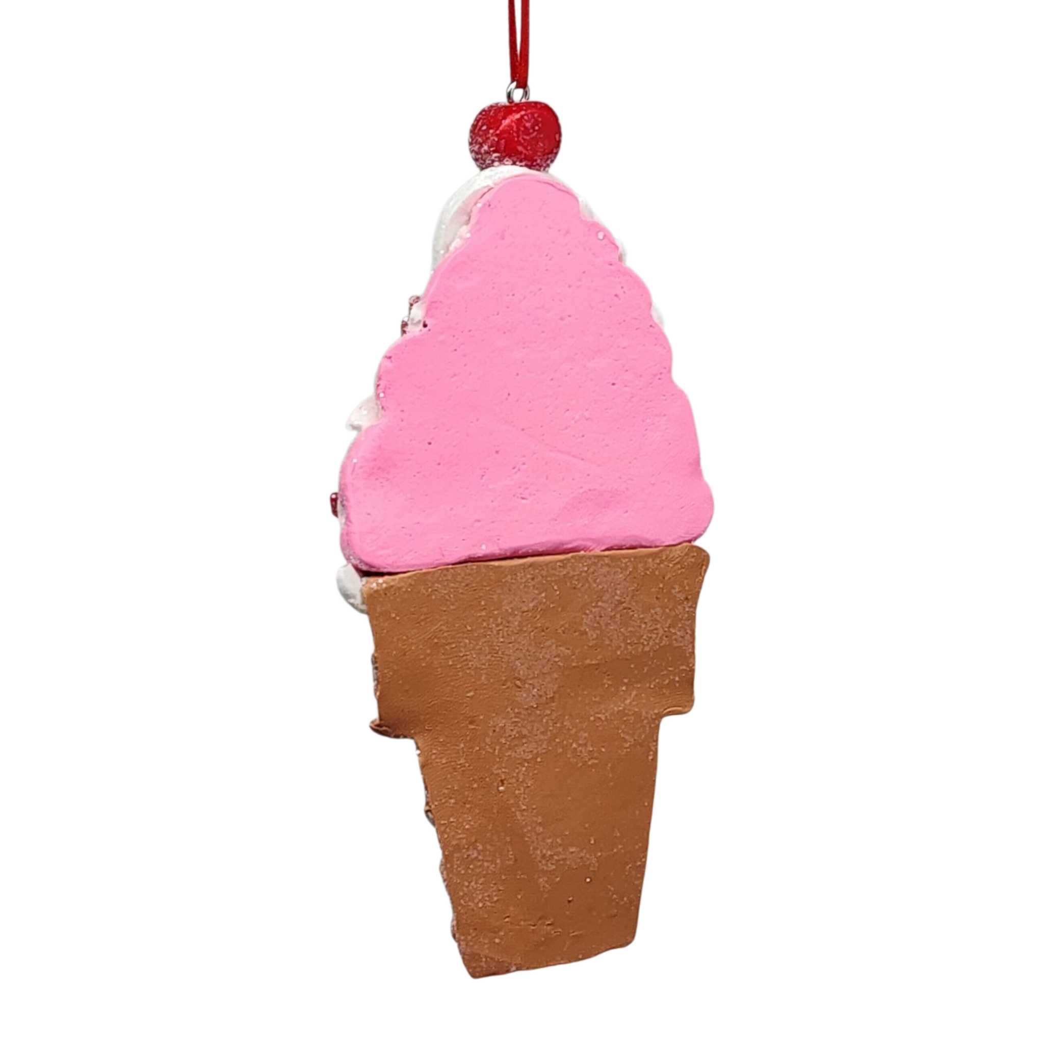 Claydough Ice Cream Ornament - Strawberry
