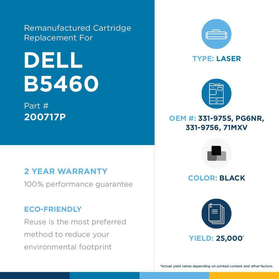 Clover Technologies Remanufactured High Yield Laser Toner Cartridge - Alternative for Dell 331-9756, 331-9755 - Black - 1 Pack 200717P