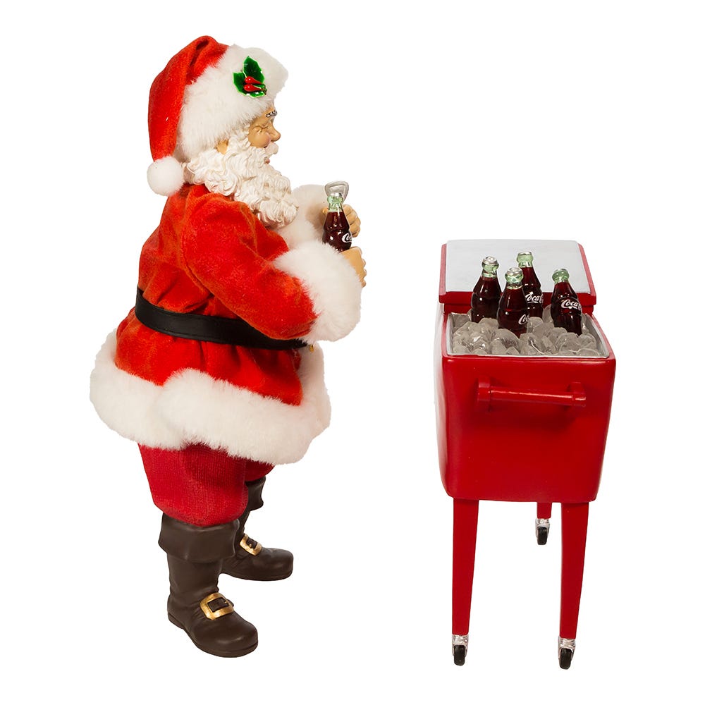 Coca-Cola Fabriché Santa With Table Cooler