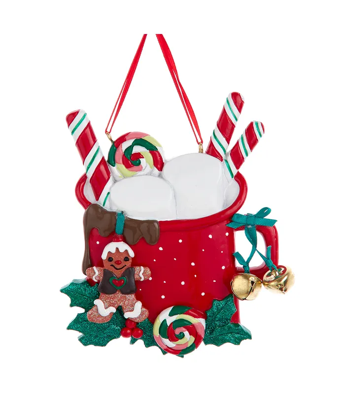 Cocoa Mug With Marshmallows Ornament - Family of 2