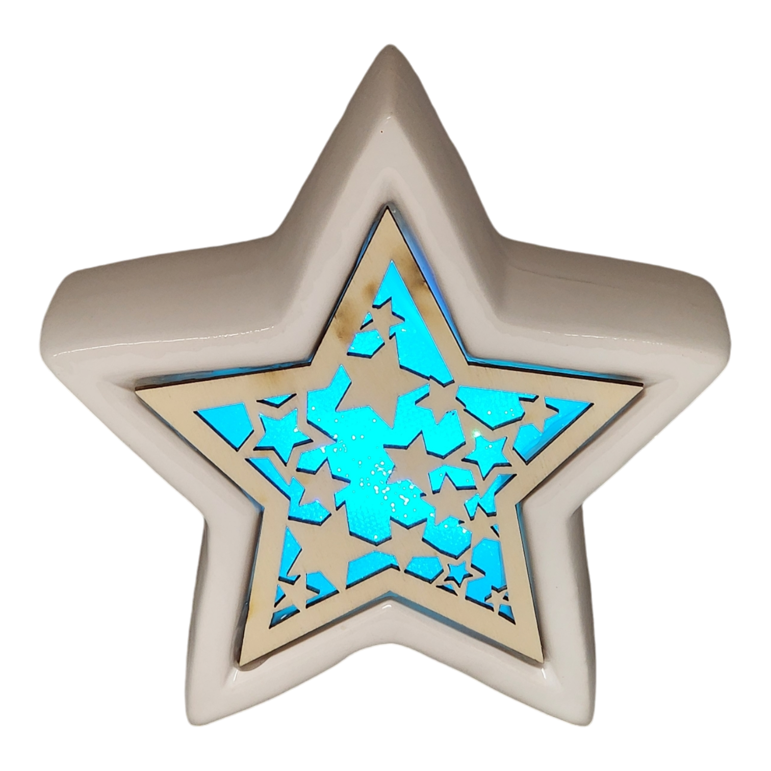 Color Changing Dolomite & Wood Decor - Star