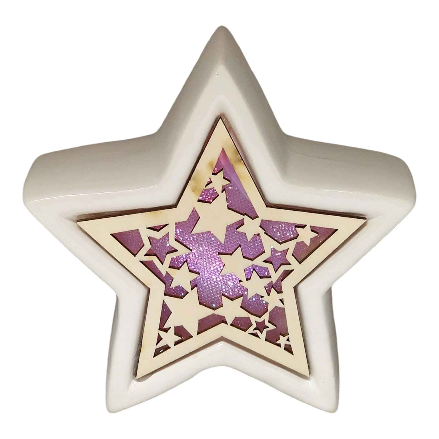 Color Changing Dolomite & Wood Decor - Star