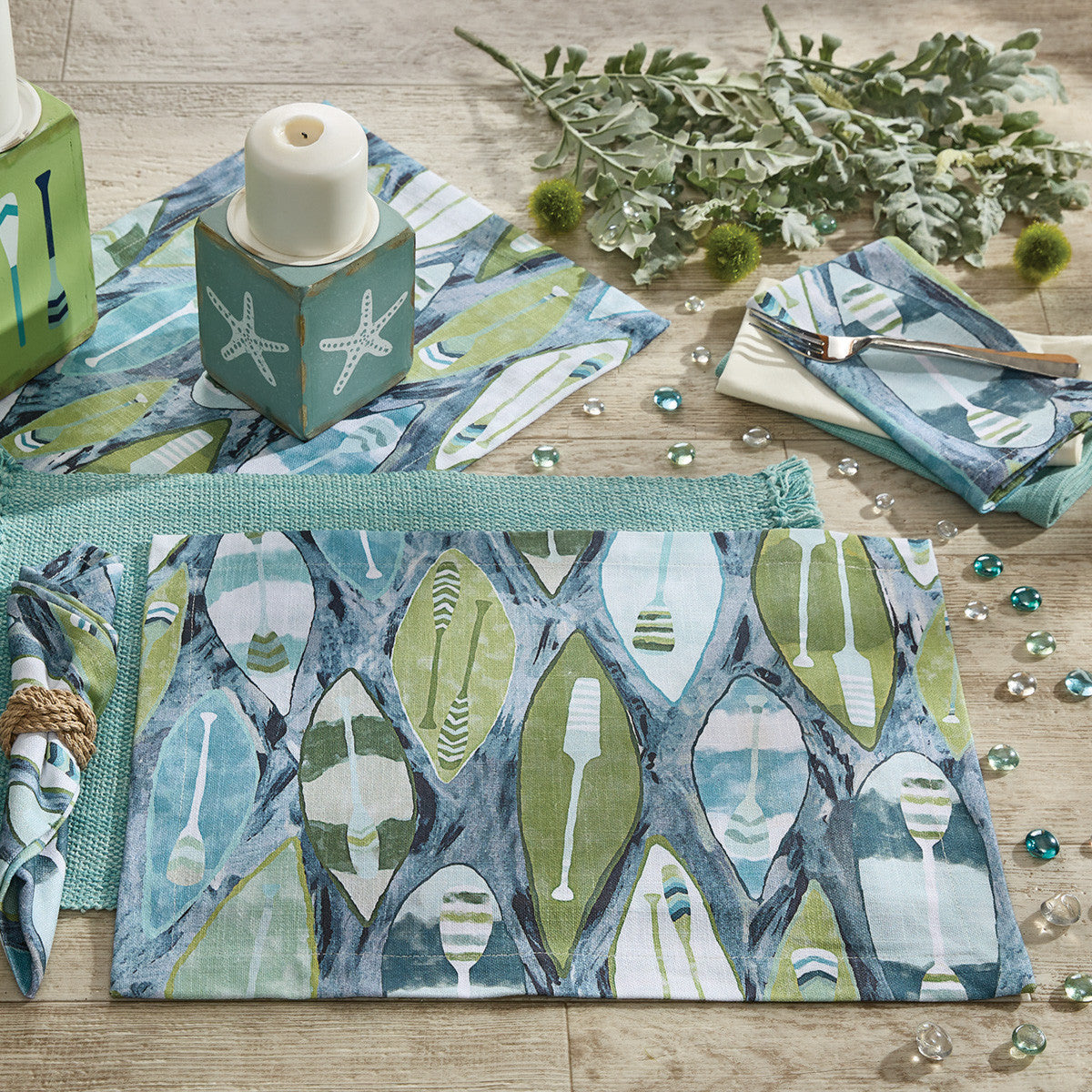 Colorful Canoes Napkin