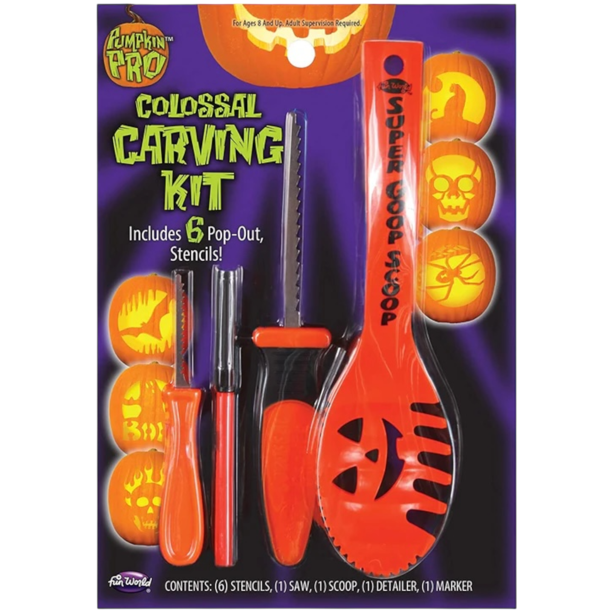 Colossal Pumpkin Carving Kit - Orange