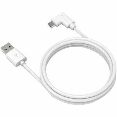 Compulocks 6ft 2.0 USB-A to 90-Degree USB-C Charging Cable Right Angle White 6FT90DUSBCW