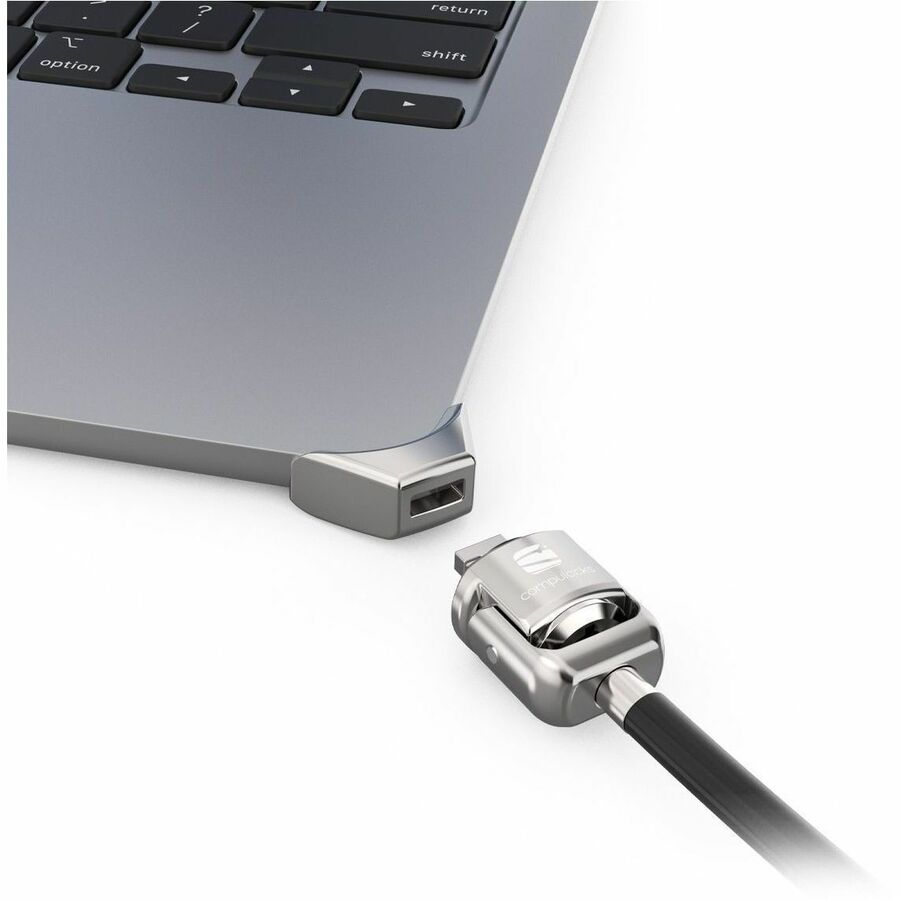 Compulocks Ledge Lock Adapter for MacBook Air 15" M2 and M3 with Keyed Cable Lock Silver MBALDG05KL
