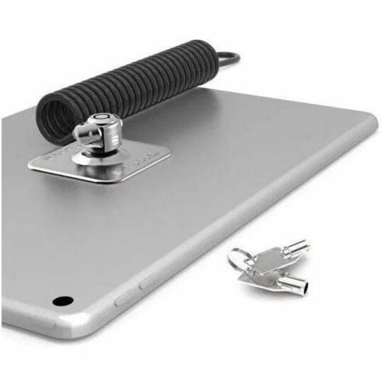 Compulocks Universal Tablet Lock with Keyed Coiled Cable Lock Black CL15CUTL