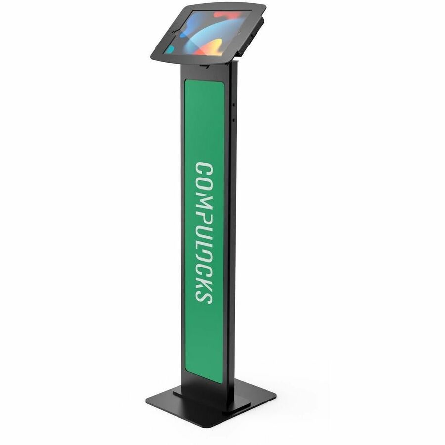 Compulocks iPad 10.2" Space Enclosure Brandable Floor Stand Black 140B102IPDSB