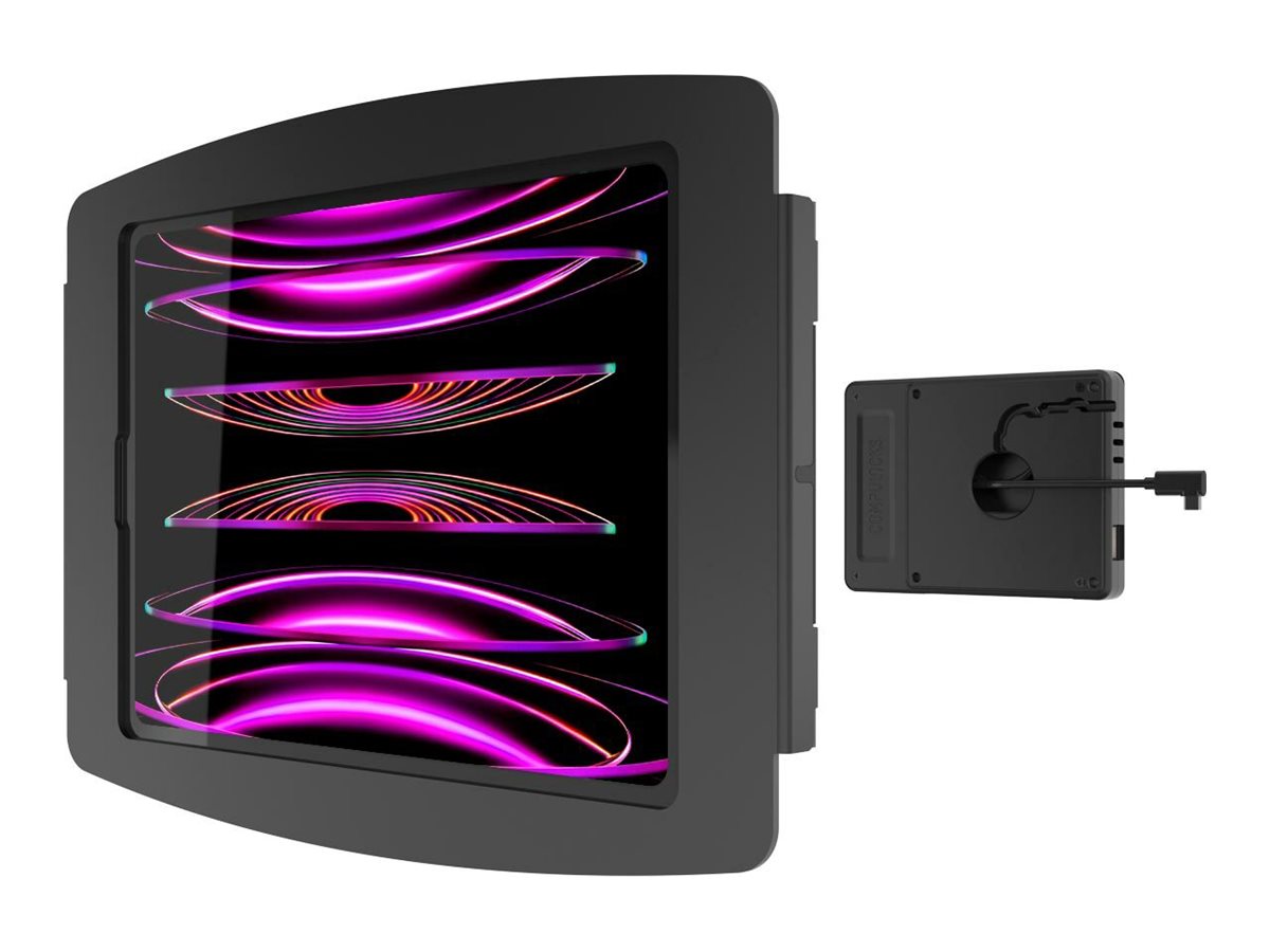 Compulocks iPad Pro 12.9 (3-6th Gen) Space Enclosure Wall Mount Plus Hub - Mounting kit (enclosure) - for tablet - black