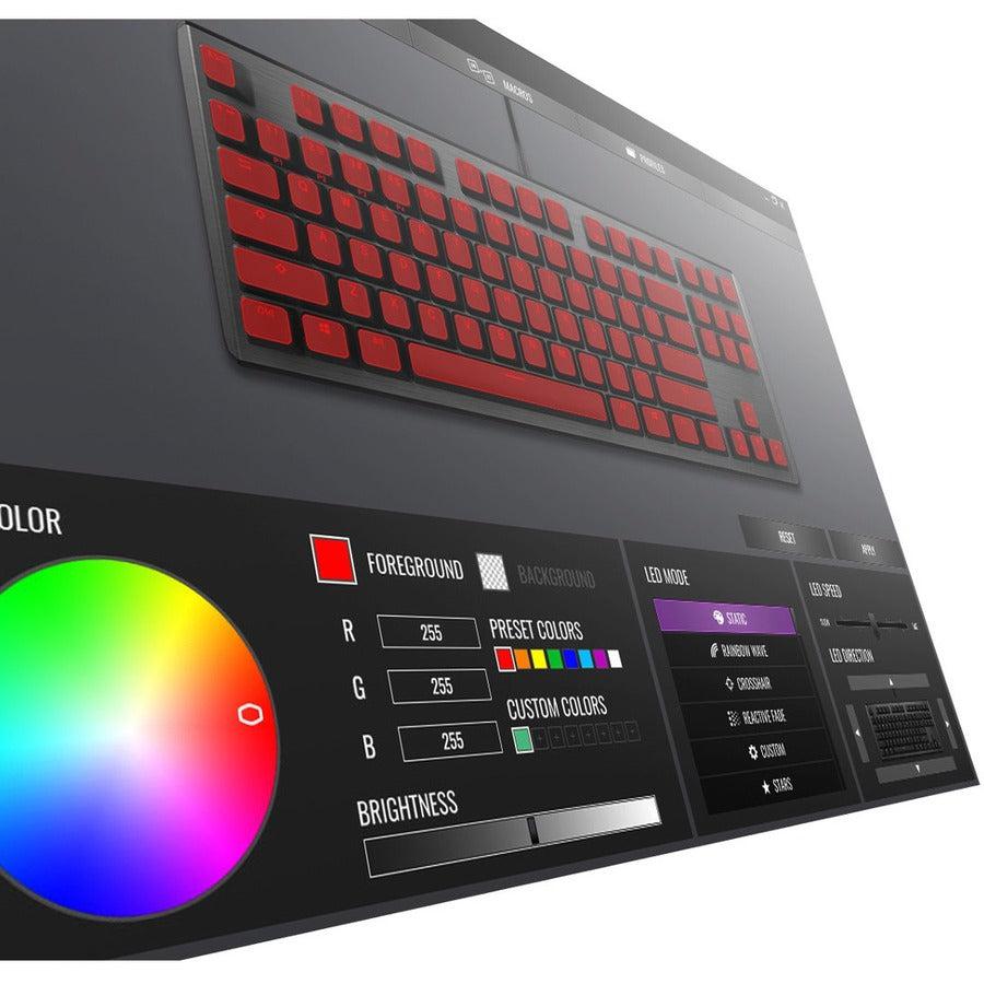 Cooler Master Ck-530-Gktl1-Us Usb Wired Gaming Keyboard W/ Blue Switch (Gunmetal Black)