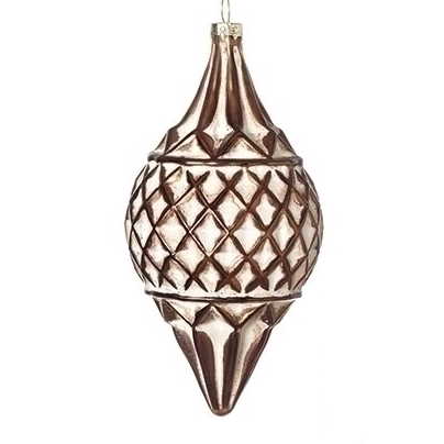 Copper White Wash Glass Ornament - Onion Shape