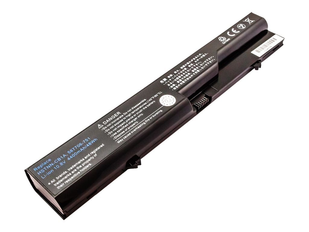 CoreParts TDSourcing - Notebook battery - lithium ion - 6-cell - 4400 mAh - black - for HP 420, 425, 620, 625; ProBook 4320s, HSTNN-CB1A