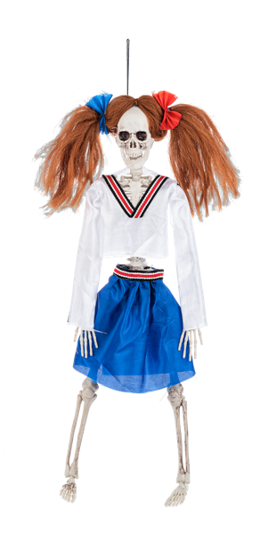 Costumed Hanging Skeleton - Cheerleader