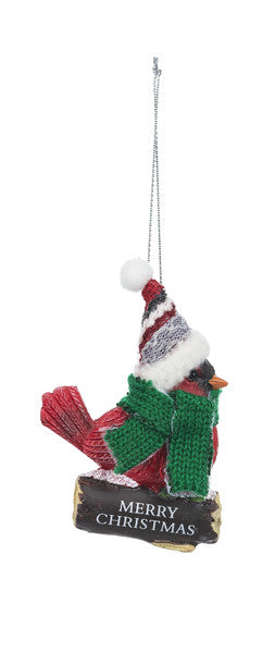 Cozy Bird Ornament - MERRY CHRISTMAS