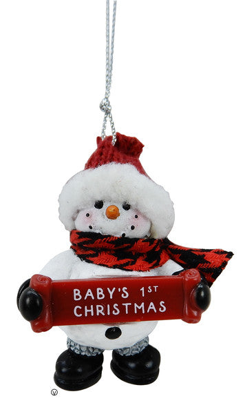 Cozy Snowman Ornament - Baby's First Christmas