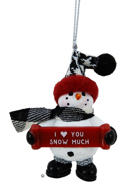 Cozy Snowman Ornament - I ♥ You