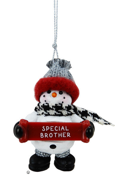 Cozy Snowman Ornament - Special Brother