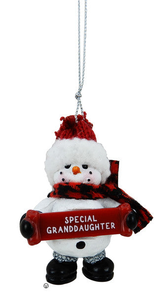 Cozy Snowman Ornament - Special Granddaughter
