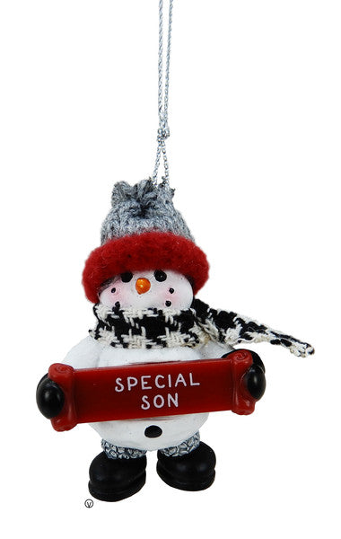 Cozy Snowman Ornament - Special Son